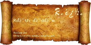 Róth Ádám névjegykártya